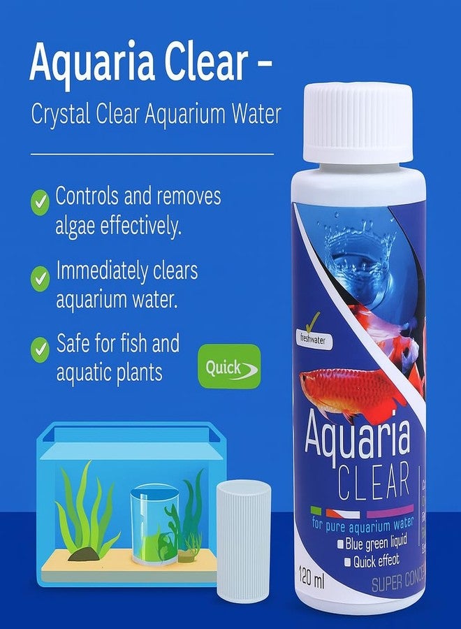 VAYINATO Aquatic Remedies (Pack of 1) 120ml Aquaria Clear for Aquarium Fish Tank Cloudy Water Remover | for Crystal Clear Water by Petzlifeworld - Image 2